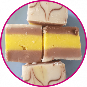 close up of vanilla custard slice fudge