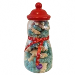 Sugared Raspberry & Vanilla Snowflakes Snowman Sweet Jar 580g