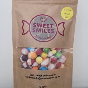 Freeze dried candies in crisp sugar shell