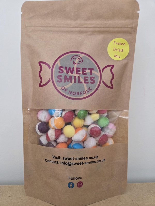 Freeze dried candies in crisp sugar shell