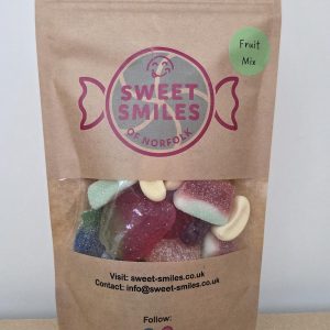 Fruit shaped fruit flavour sweet pouch